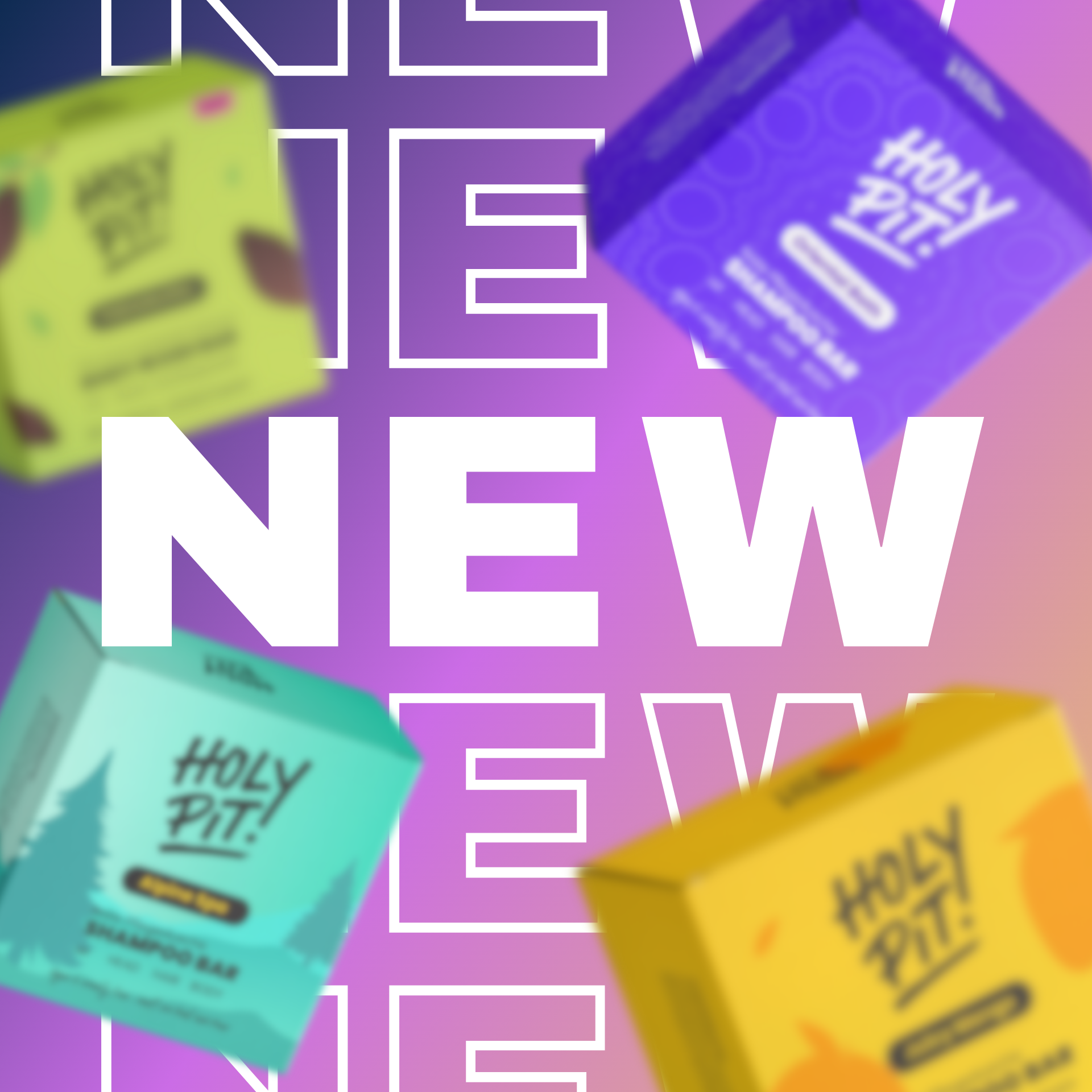 Neue HOLY PIT Produkte mit Aufschrift "NEW"