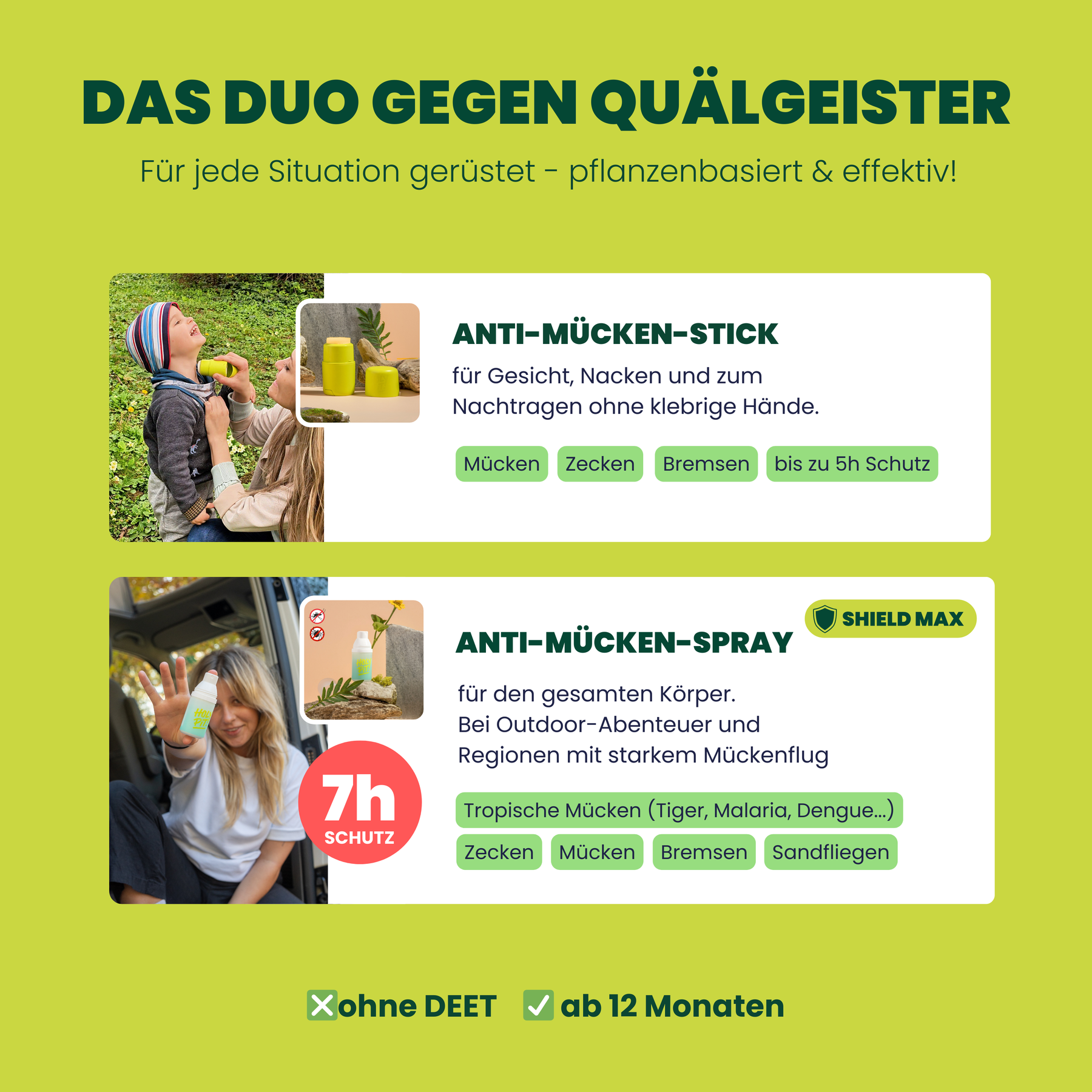 Anti-Mücken & Zecken Schutz Paket | STICK & SPRAY BUNDLE