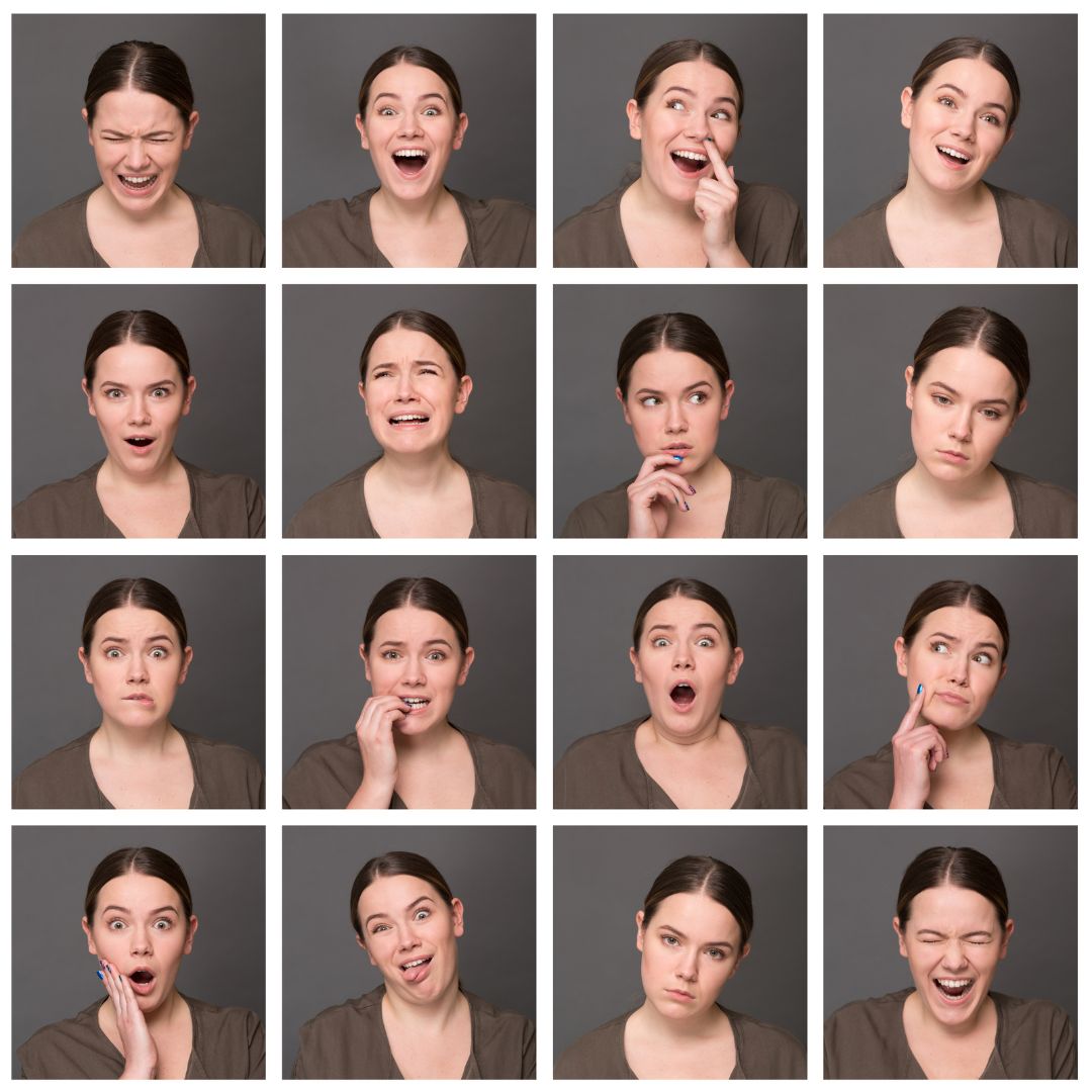 Collage von Frau mit verschiedenen Emotionen HOLY PIT